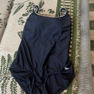 Speedo Black One-Piece Swimwear with White Trim